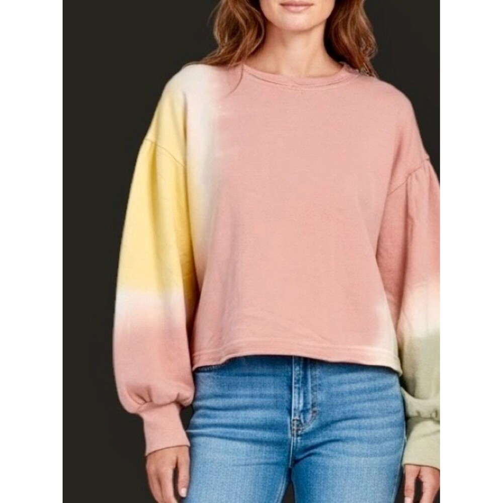 Free People | FP Movement Oversize Pastel Ombre tie dye sweatshirt NWOT S